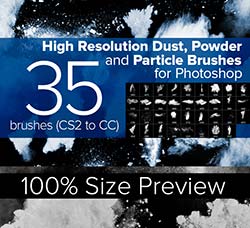 PS笔刷－35个高清的灰尘粉末颗粒：Dust,Powder and Particle Brushes